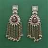 Indo Western Moti Earring With Mehndi Plating