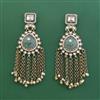 Indo Western Moti Earring With Mehndi Plating