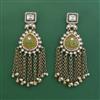 Indo Western Moti Earring With Mehndi Plating