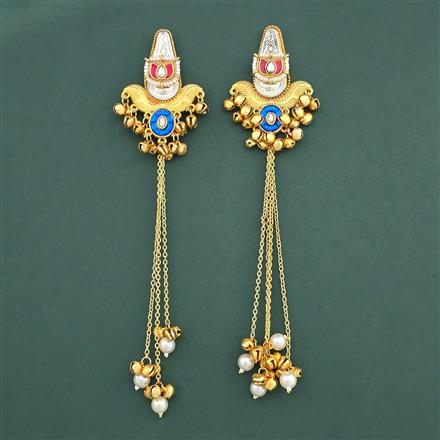 Indo Western Moti Earring With Gold Plating