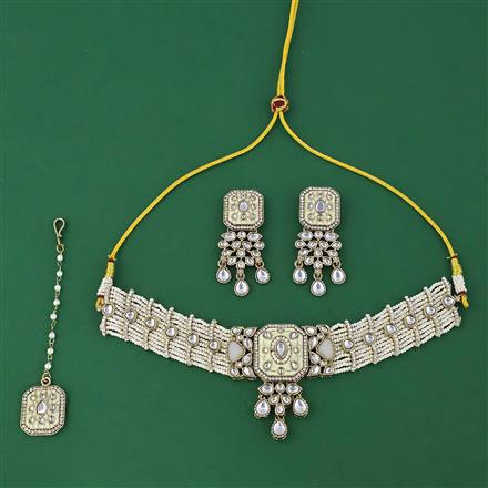 Indo Western Choker Necklace With Mehndi Plating