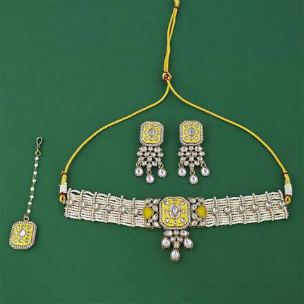 Indo Western Choker Necklace With Mehndi Plating