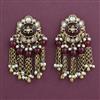 Indo Western Pearl Earring with Mehndi Plating