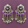 Indo Western Pearl Earring with Mehndi Plating
