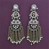 Indo Western Long Earring with Mehndi Plating