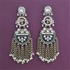 Indo Western Long Earring with Mehndi Plating