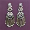 Indo Western Long Earring with Mehndi Plating