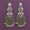 Indo Western Long Earring with Mehndi Plating