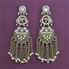 Indo Western Long Earring with Mehndi Plating