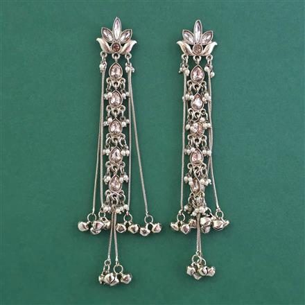 Indo Western Long Earring With Mehndi Plating