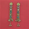 Indo Western Long Earring With Mehndi Plating