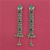 Indo Western Long Earring With Mehndi Plating