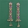 Indo Western Long Earring With Mehndi Plating