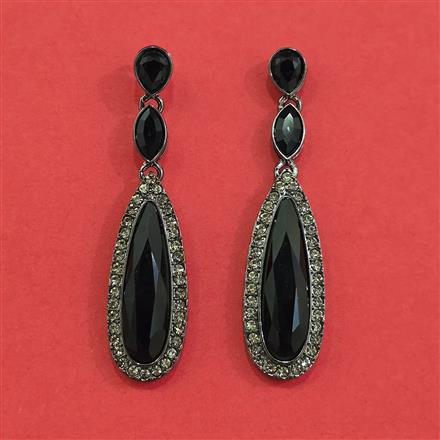 Indo Western Classic Earring With Black Plating