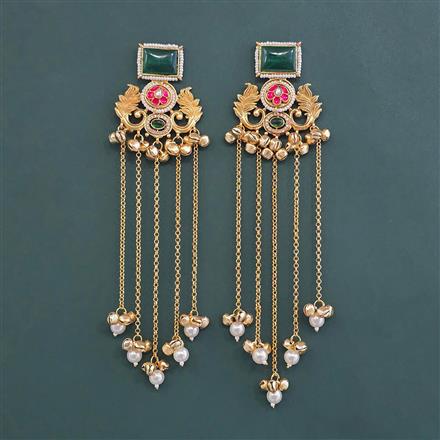 Indo Western Moti Earring With Gold Plating