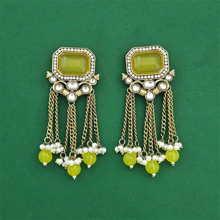 Indo Western Pearl Earring With Mehndi Plating