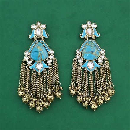 Indo Western Classic Earring With Mehndi Plating