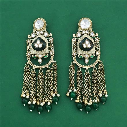 Indo Western Pearl Earring With Mehndi Plating