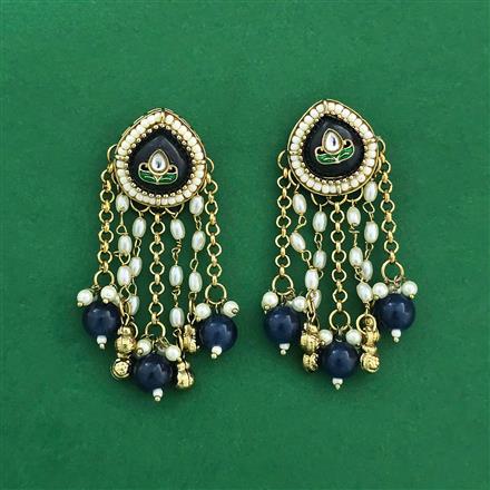 Indo Western Pearl Earring With Mehndi Plating