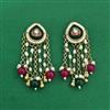 Indo Western Pearl Earring With Mehndi Plating