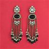 Indo Western Long Earring With Mehndi Plated