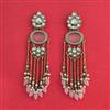 Indo Western Long Earring With Mehndi Plated
