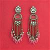 Indo Western Long Earring With Mehndi Plated