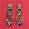 Indo Western Long Earring With Mehndi Plated