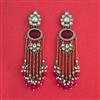 Indo Western Long Earring With Mehndi Plated
