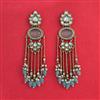 Indo Western Long Earring With Mehndi Plated
