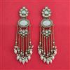 Indo Western Long Earring With Mehndi Plated