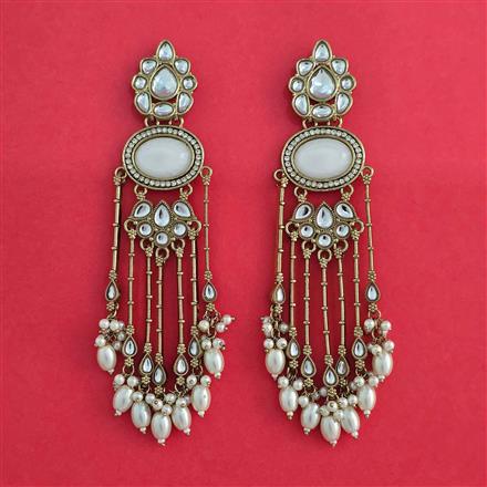 Indo Western Long Earring With Mehndi Plated