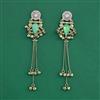 Indo Western Long Earring With Mehndi Plated