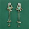 Indo Western Long Earring With Mehndi Plated