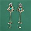 Indo Western Long Earring With Mehndi Plated