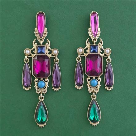 Indo Western Classic Earring with Mehndi Plating