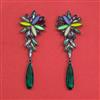 Indo Western Long Earring With Black Plating