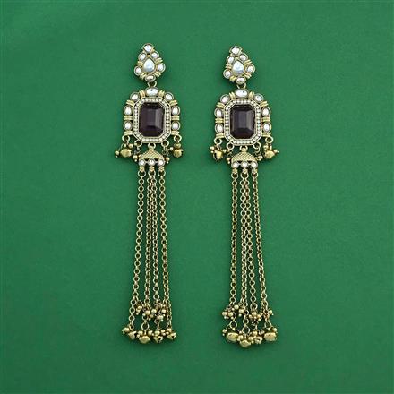 Indo Western Classic Earring With Mehndi Plating