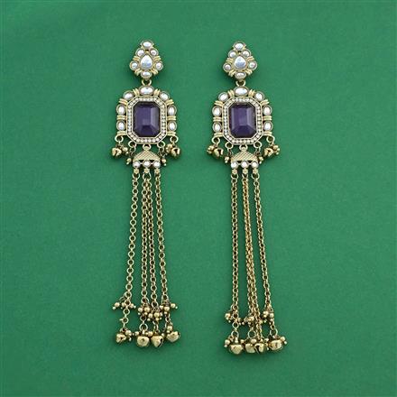 Indo Western Classic Earring With Mehndi Plating