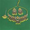 Indo Western Moti Necklace With Mehndi Plating