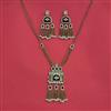 Indo Western Moti Necklace With Mehndi Plating