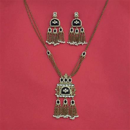 Indo Western Moti Necklace With Mehndi Plating