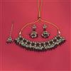 Indo Western Moti Necklace With Mehndi Plating