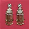 Indo Western Moti Earring With Mehndi Plating