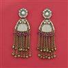Indo Western Moti Earring With Mehndi Plating