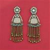 Indo Western Moti Earring With Mehndi Plating