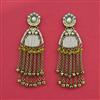 Indo Western Moti Earring With Mehndi Plating