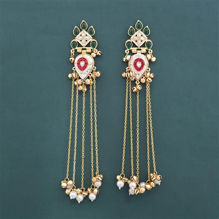 Indo Western Moti Earring With Gold Plating