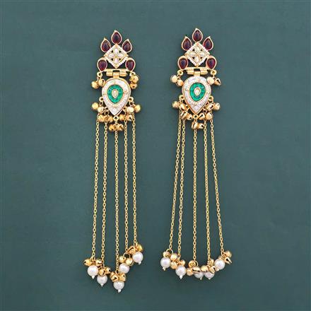 Indo Western Moti Earring With Gold Plating
