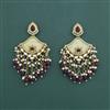 Indo Western Mother Of Pearl Earring With Mehndi Plating